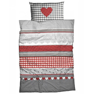 Bettwäsche Herz-Karo Biber