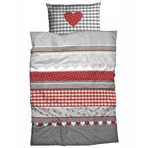 Bettwäsche Herz-Karo Biber