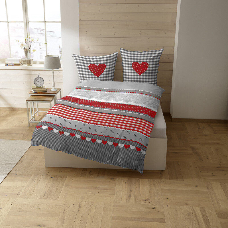 Herz-Karo silber-rot Ambiente