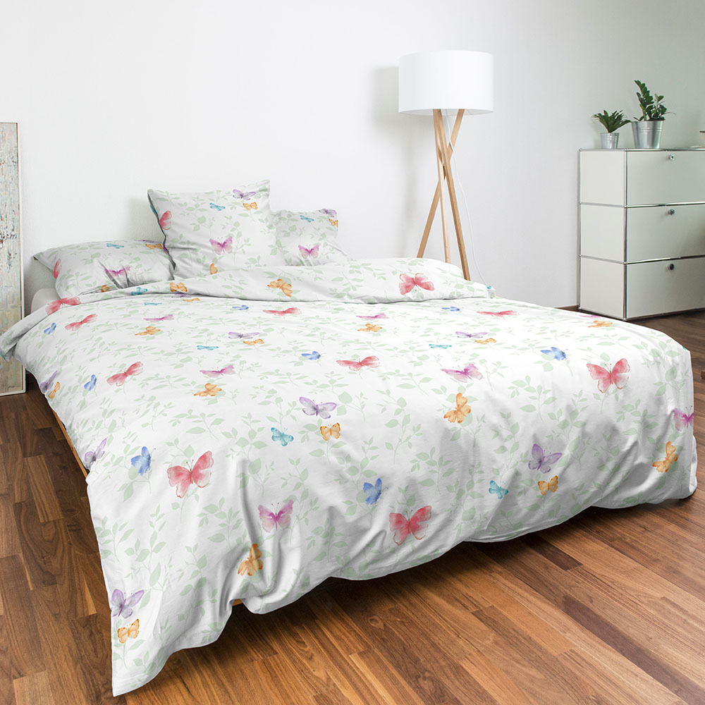 Bettwäsche Satin aus 100% Baumwolle und verdeckten Reißverschluss