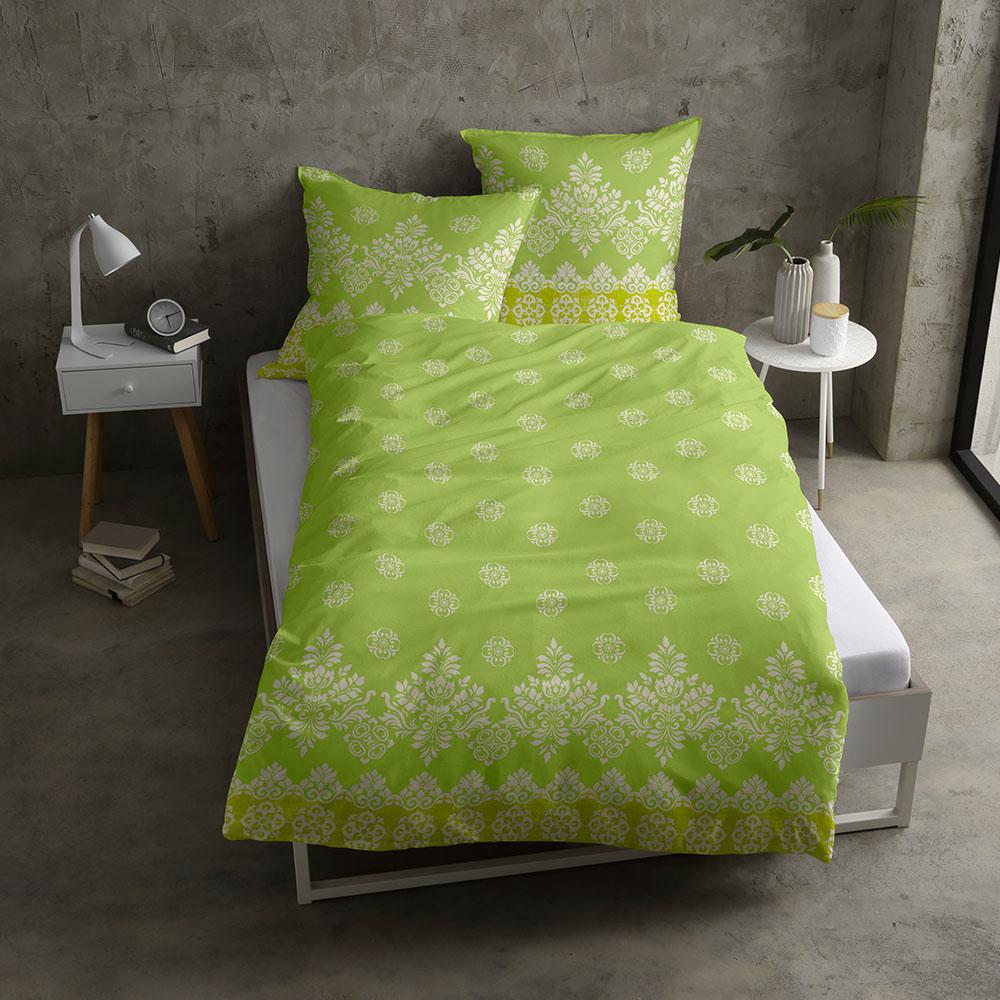 Bettwäsche Oria Satin aus 100% Baumwolle und verdeckten Reißverschluss